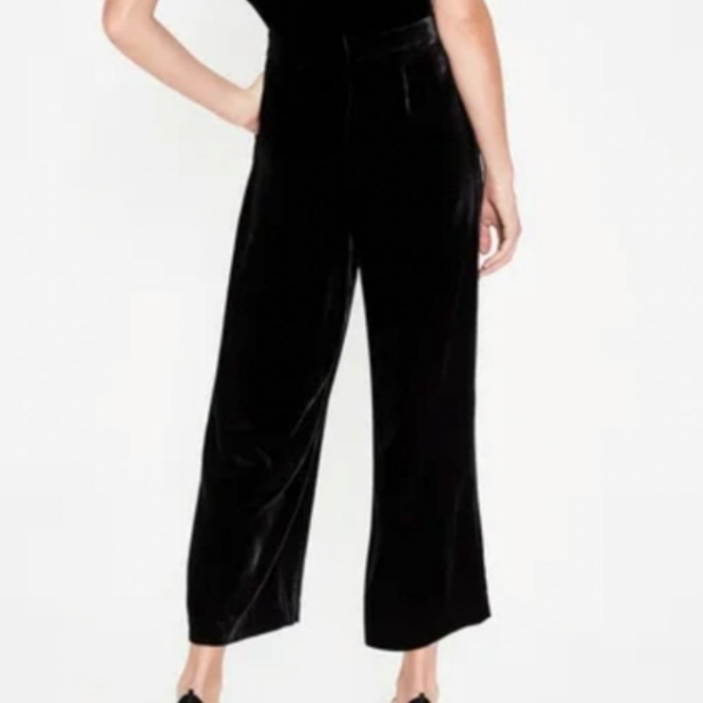 Boden Black velvet and silk Aston Velvet Jumpsuit, Size 8P